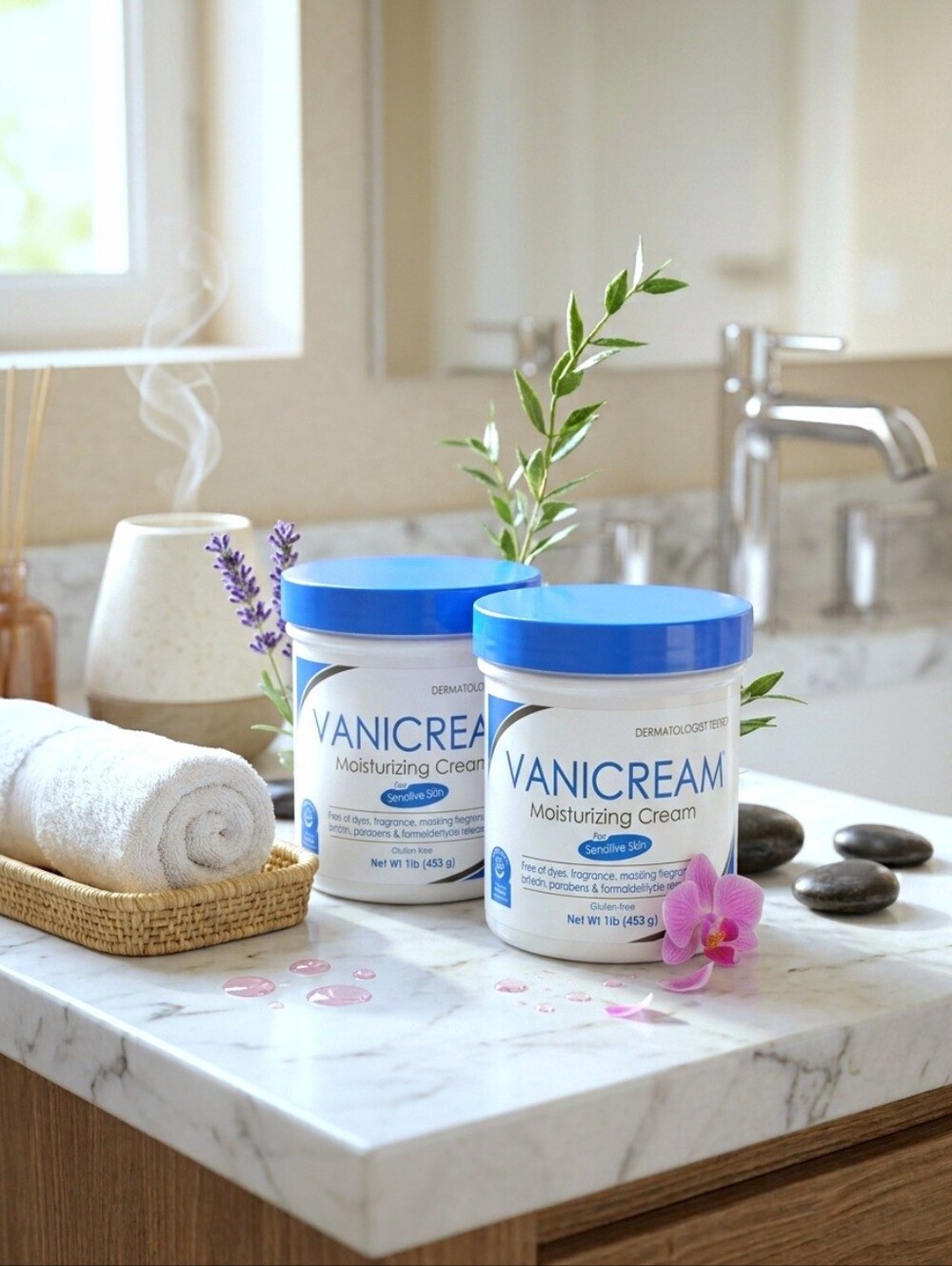 VANICREAM Moisturizing Cream for Sensitive Skin Bundle 2 Pack 1lb 16oz Tubs